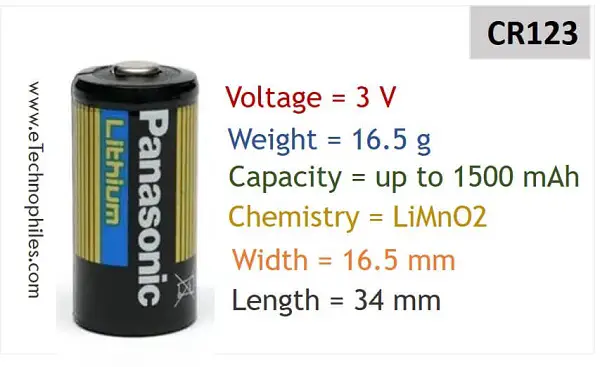 CR123 specifications