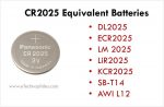 Guide to CR2025 Battery Equivalent, Voltage & More