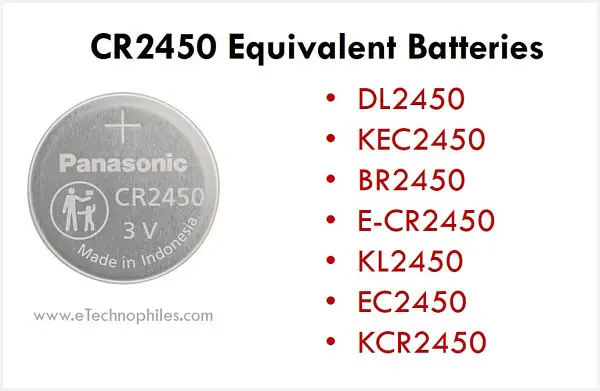 CR2450 Equivalent batteries