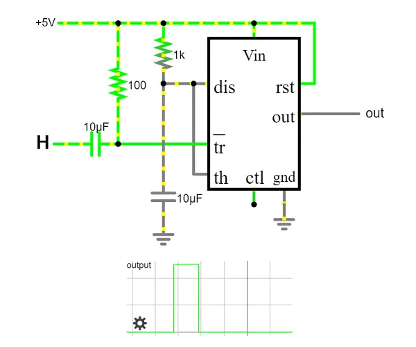 555 Timer as Monostable multivibrator