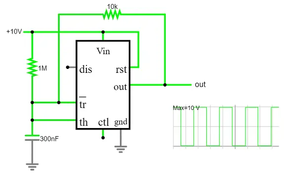 555 Timer in Astable mode