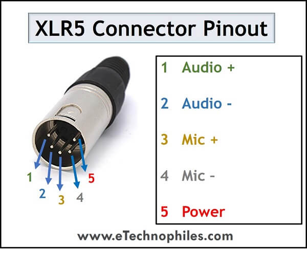 XLR5 connector pinout
