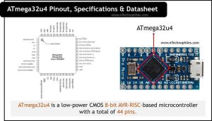 ATmega32u4 Pinout, Specification & Datasheet