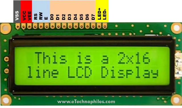 Pinout LCD 16x2