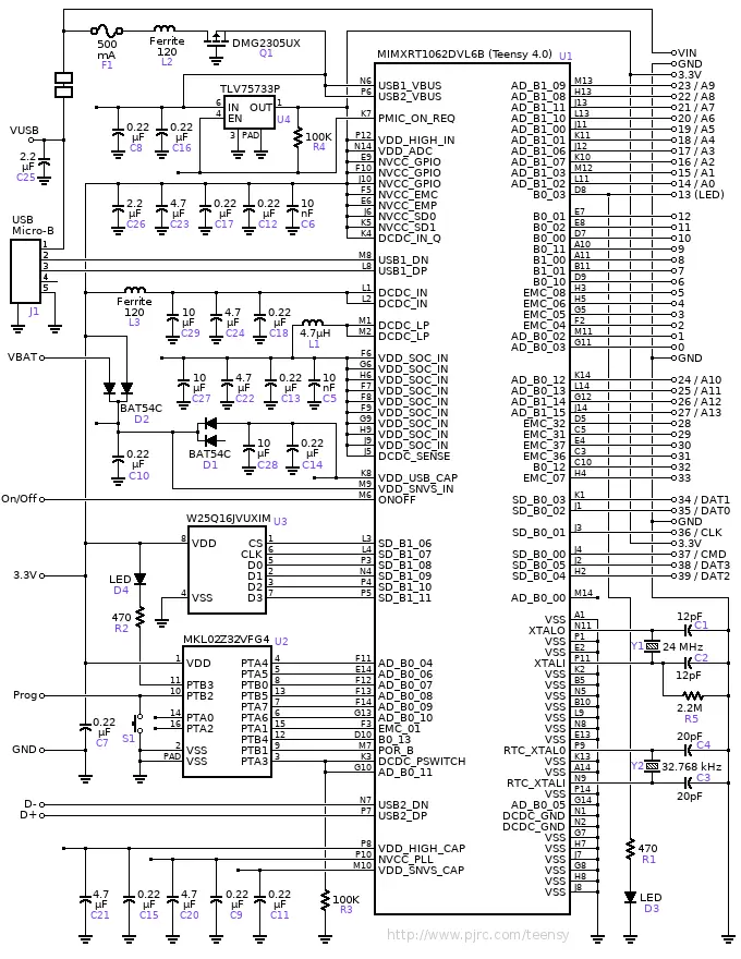 Teensy 4.0 schematic