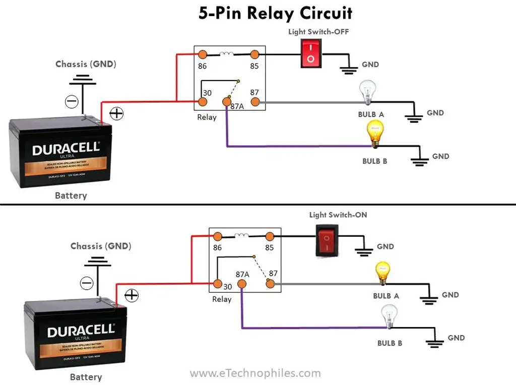 5- Pin Relay Wiring Diagram