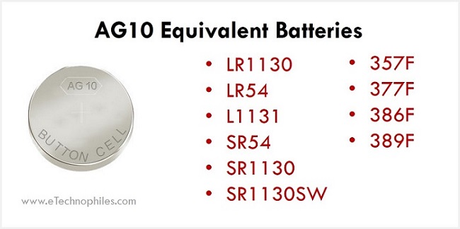 AG10 equivalent batteries