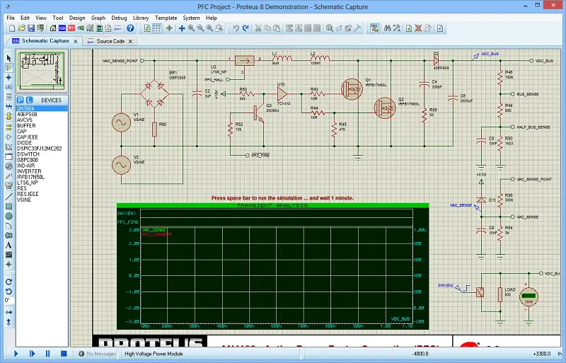 Simulating circuits in Proteus