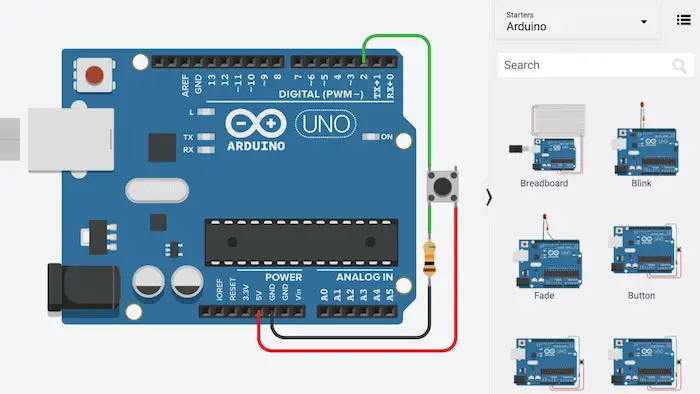 Simulating circuits in Tinkercad