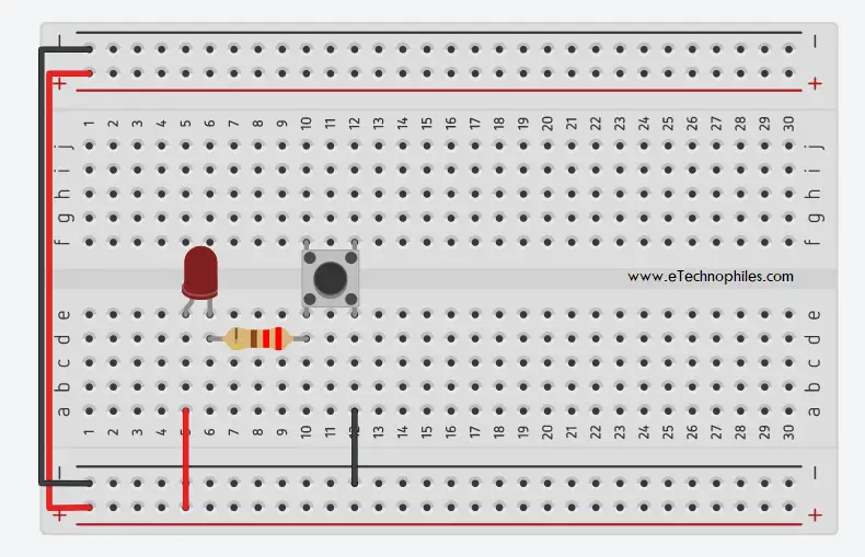 Components connected using jumper wires