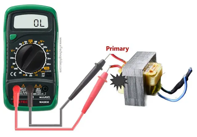 Damaged primary winding resistance