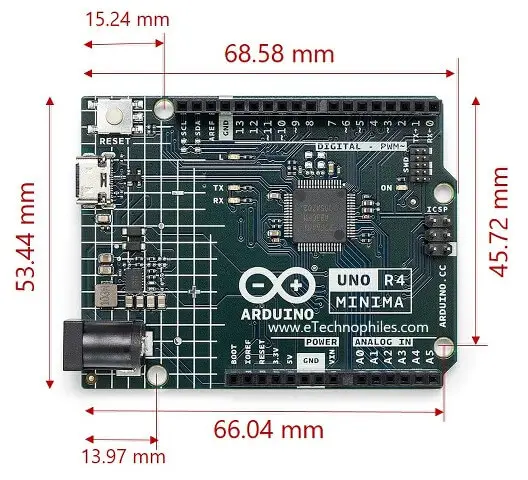 Arduino UNO R4 Dimensions