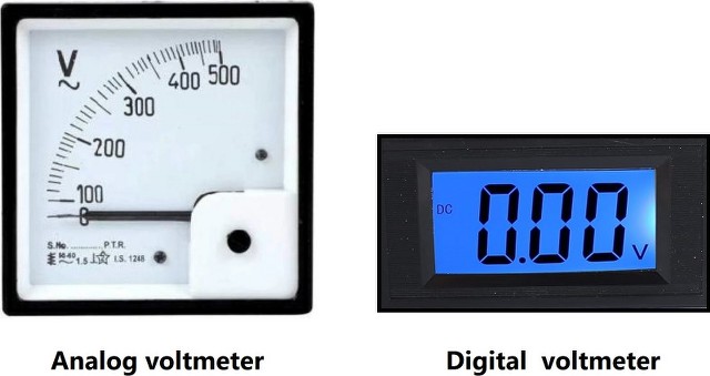 Analog and digital voltmeter