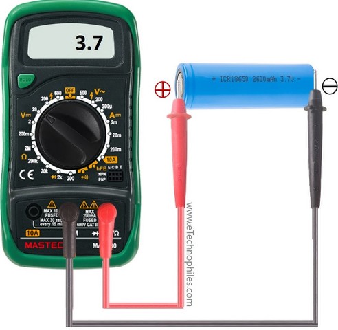 How to test a 18650 Li-ion battery with a multimeter