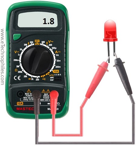 LED test in forward bias mode