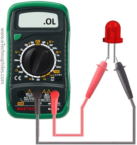 LED test in reverse bias mode