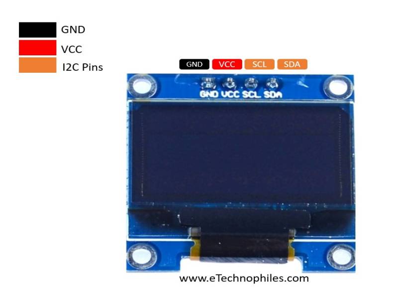 Pinout of 0.96 Inch I2C OLED Display
