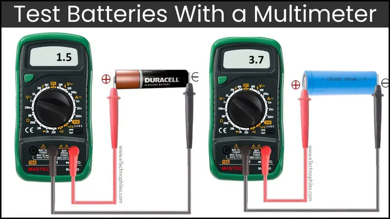 Test batteries with a multimeter