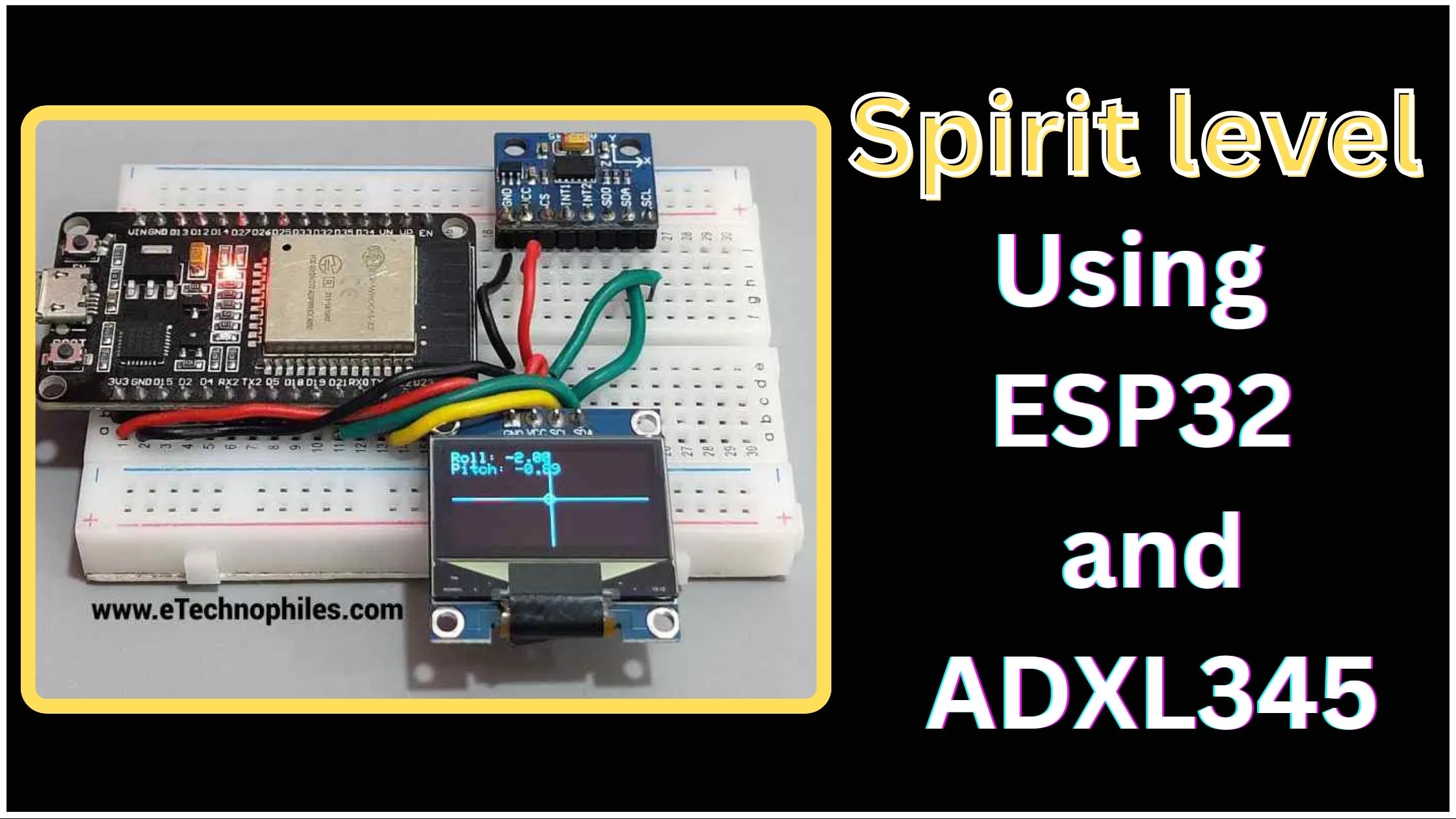 Spirit level using ESP32 and ADXL345