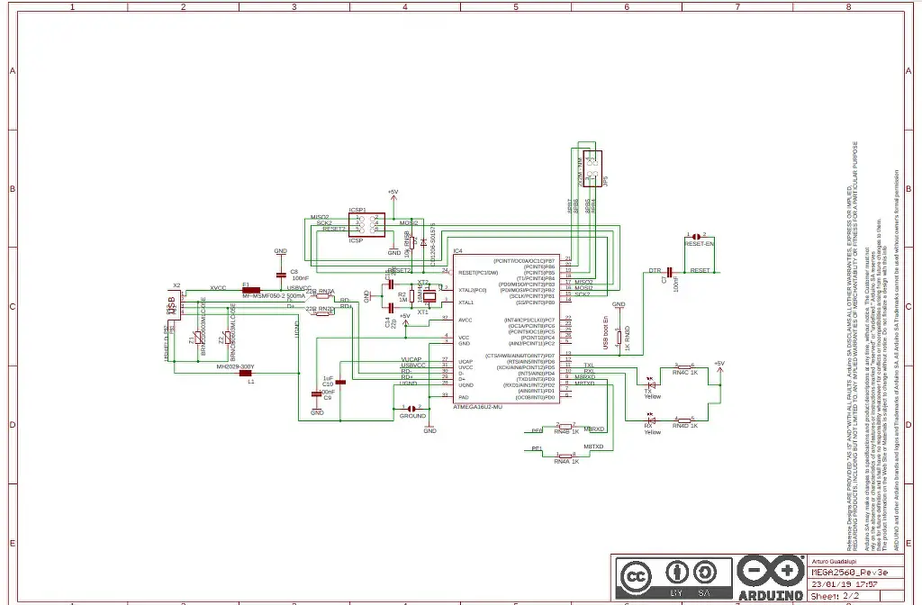 Page 2 (Arduino Mega schematic)