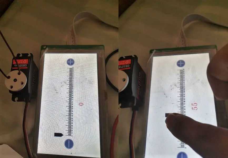 Servo motor control using touch LCD with STM32