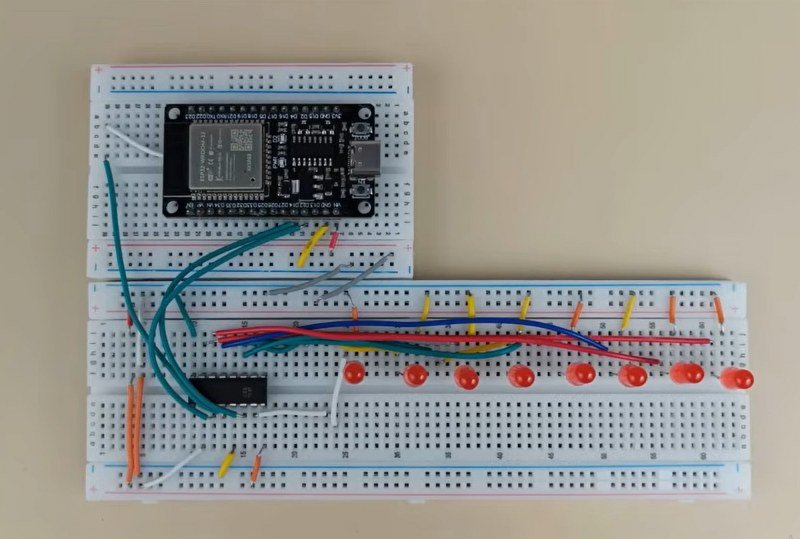 Circuit diagram using 74HC595