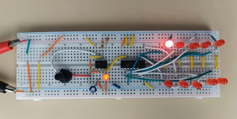 CD4017 is connected to the 555 Timer
