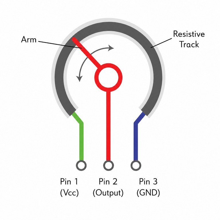Inside of a rotary potentiometer
